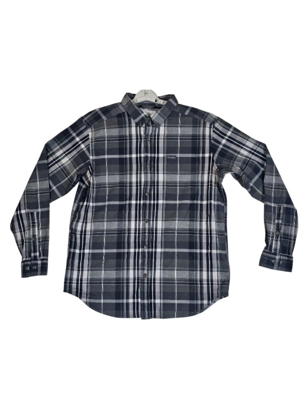 Columbia Mens Rapid Rivers II Long Sleeve Shirt L Gray Stretch Button Down